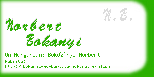 norbert bokanyi business card